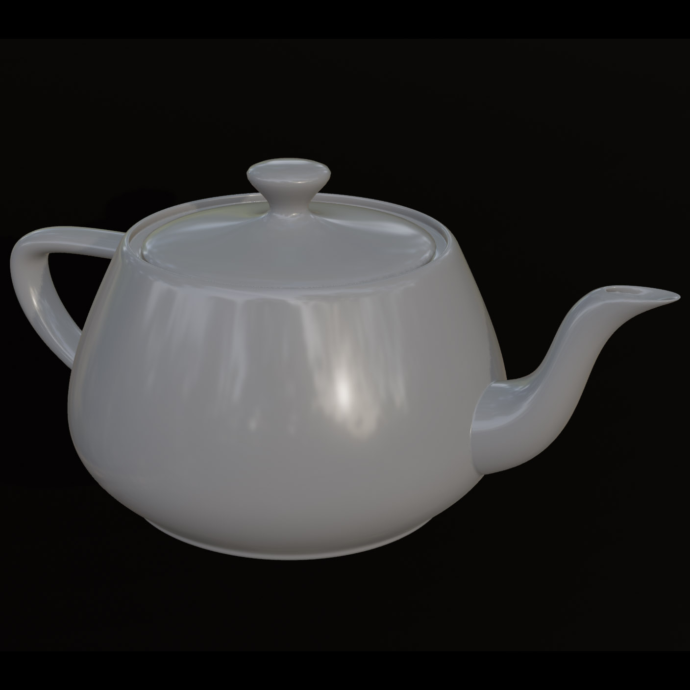A model of a teapot lit by a typical daylight environment
