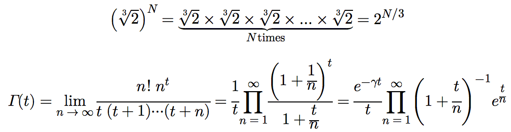 Screenshot of MathML operators in Safari Technology Preview 9